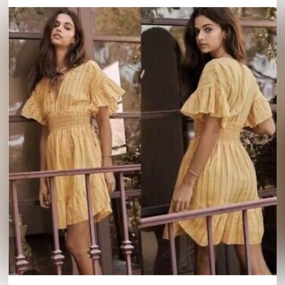 Saylor Adrianne Summer Dress Yellow Size Medium Women